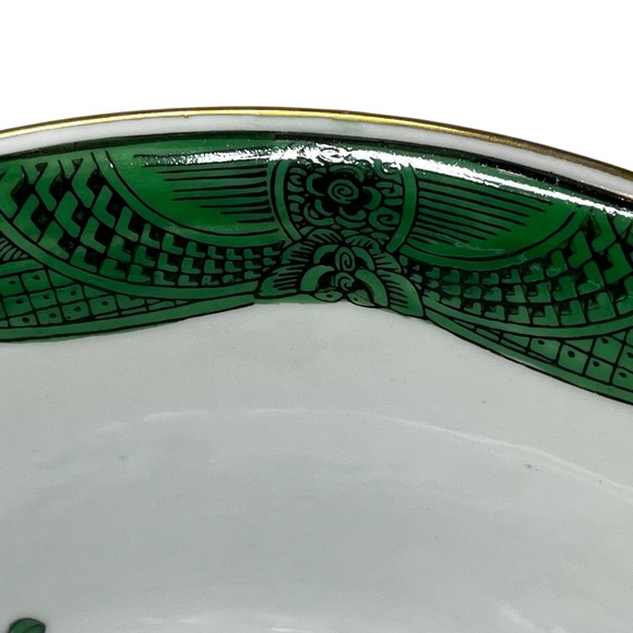 Vintage Gold Imari Serving Bowl Hand Decorated in Green|Gold|White Porcelain - Picture 5 of 12
